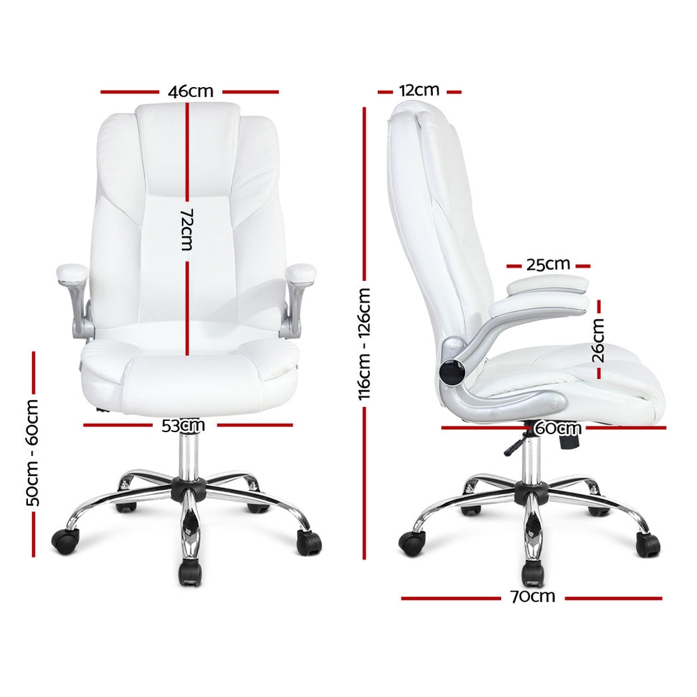 PU Leather Executive Office Desk Chair - White