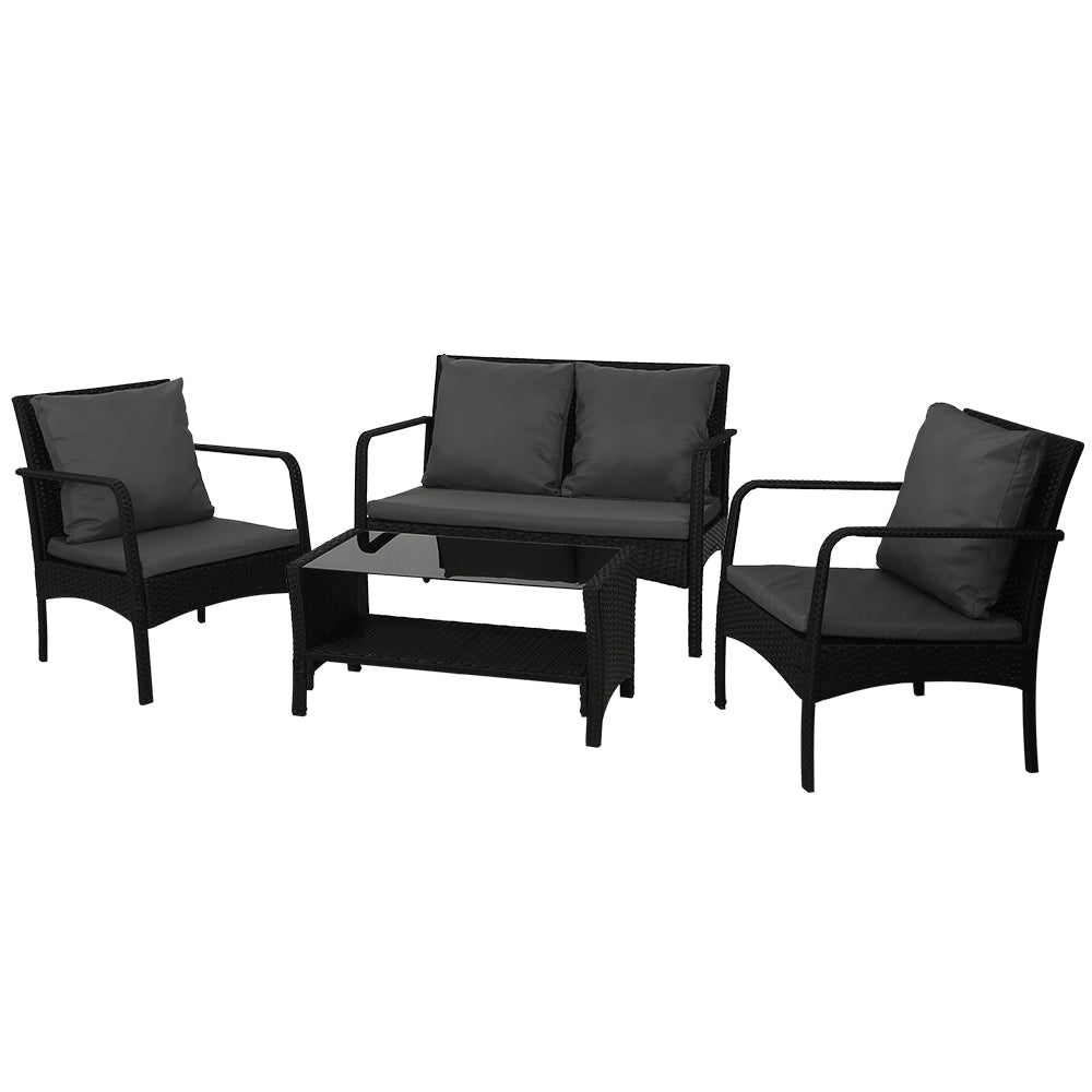 Outdoor Furniture Lounge Table Chairs Garden Patio Wicker Sofa Set