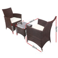 3 Piece Wicker Outdoor Furniture Set 