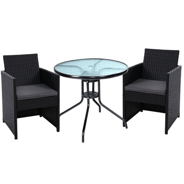 Gardeon Patio Furniture Dining Chairs Table Patio Setting Bistro Set Wicker Tea Coffee Cafe Bar Set