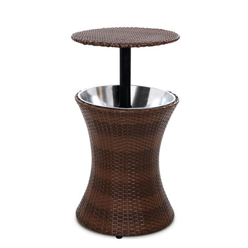 Gardeon Outdoor Bar Table Patio Pool Cooler Ice Bucket Wicker Coffee Picnic Party