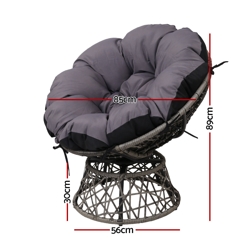 Gardeon Papasan Chair - Grey