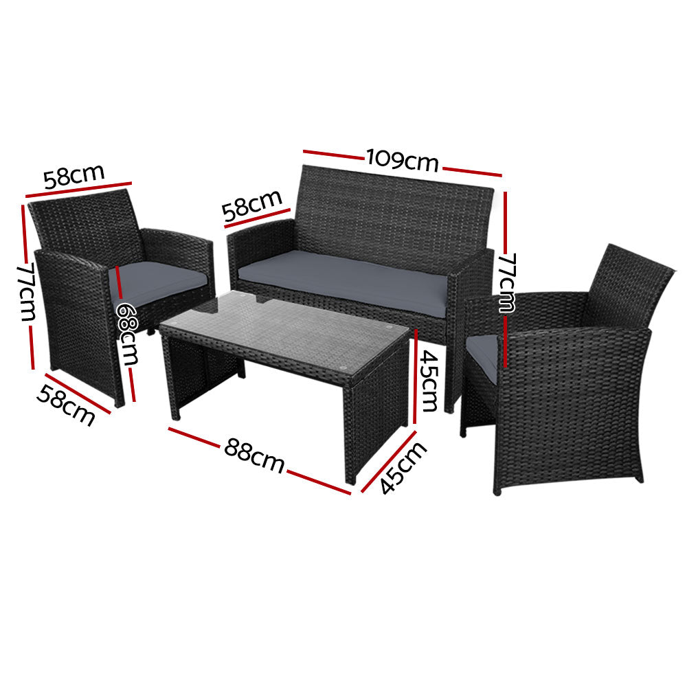  Lounge Setting Wicker Sofa Set 