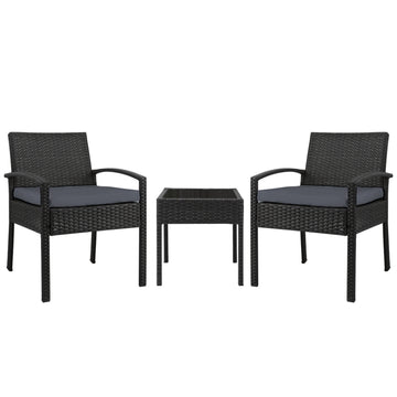 Gardeon 3-piece Outdoor Set - Black