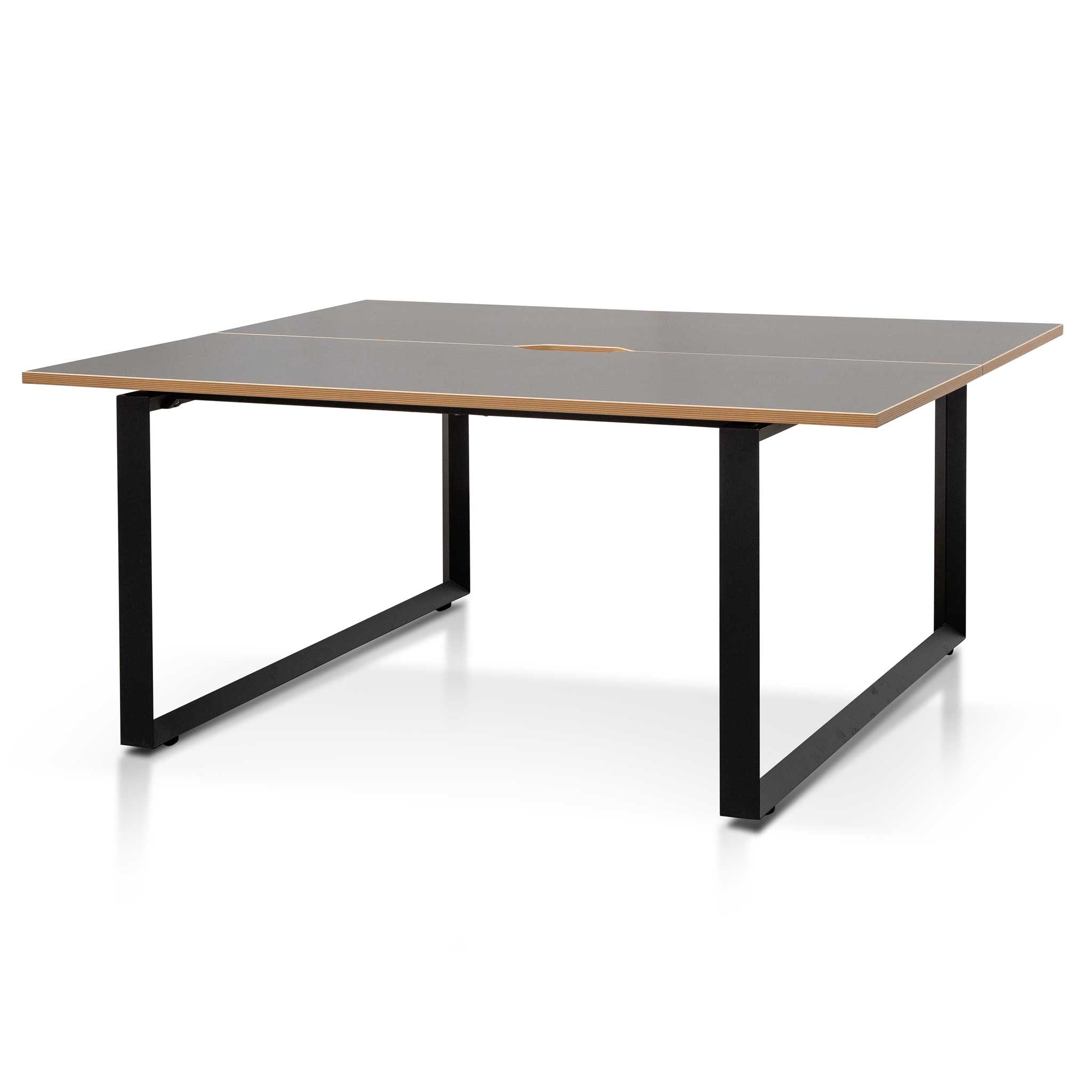 Madison 2 Seater Office Desk  Top and Base with NaturalEdge