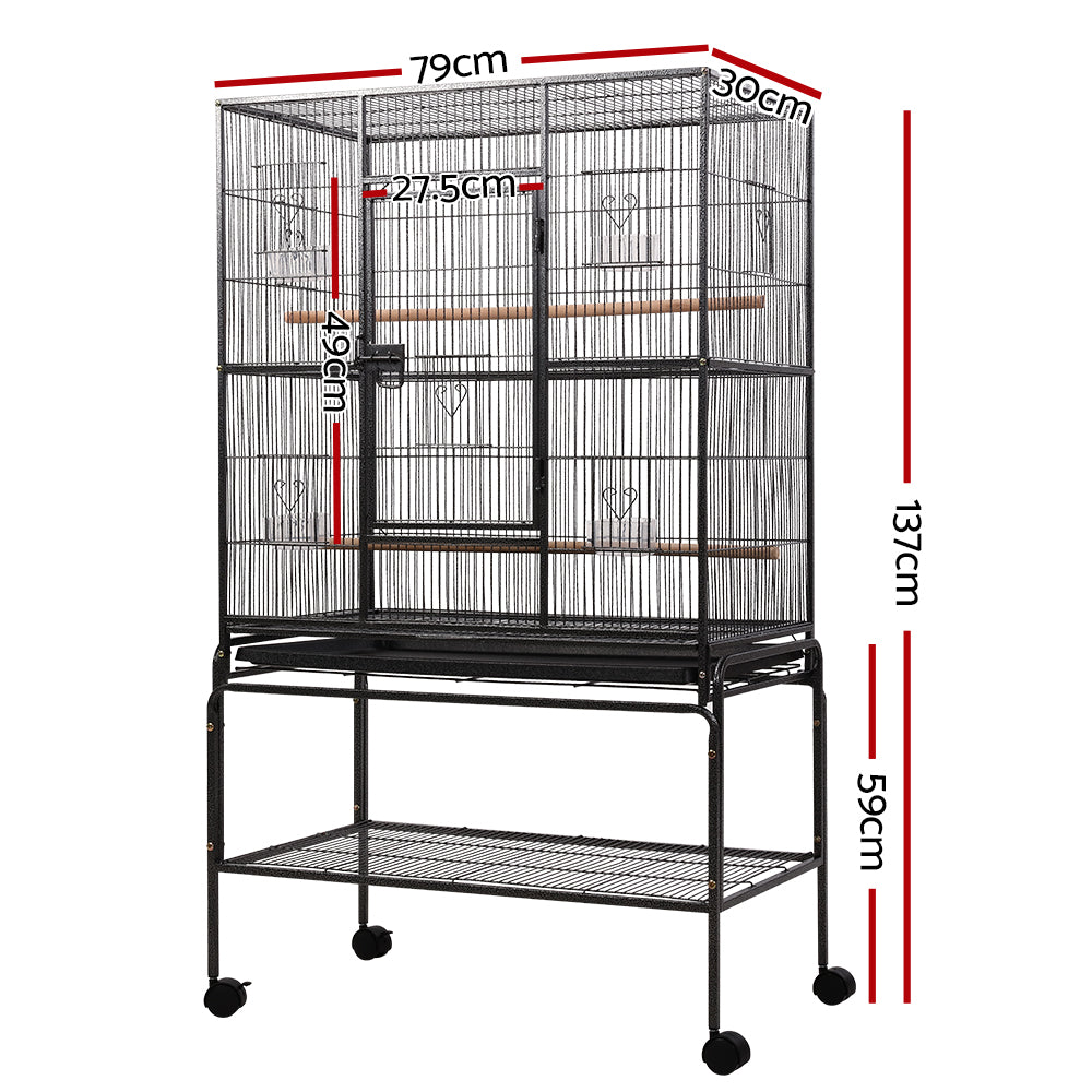i.Pet Bird Cage Pet Cages Aviary 137CM Large Travel Stand Budgie Parrot Toys