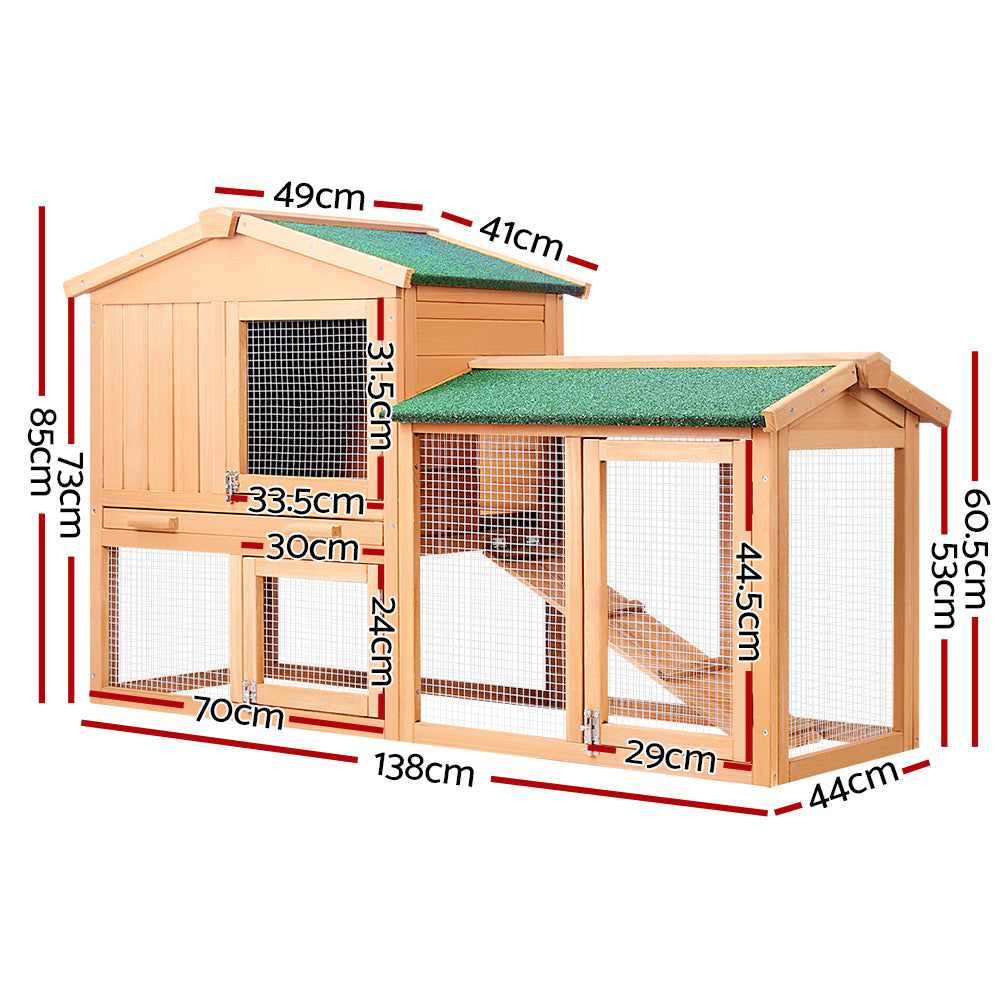 i.Pet 138cm Wide Wooden Pet Coop