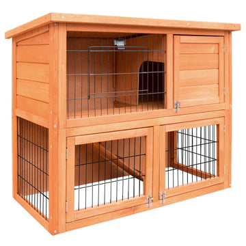 i.Pet Rabbit Hutch Hutches Large Metal Run Wooden Cage Chicken Coop Guinea Pig