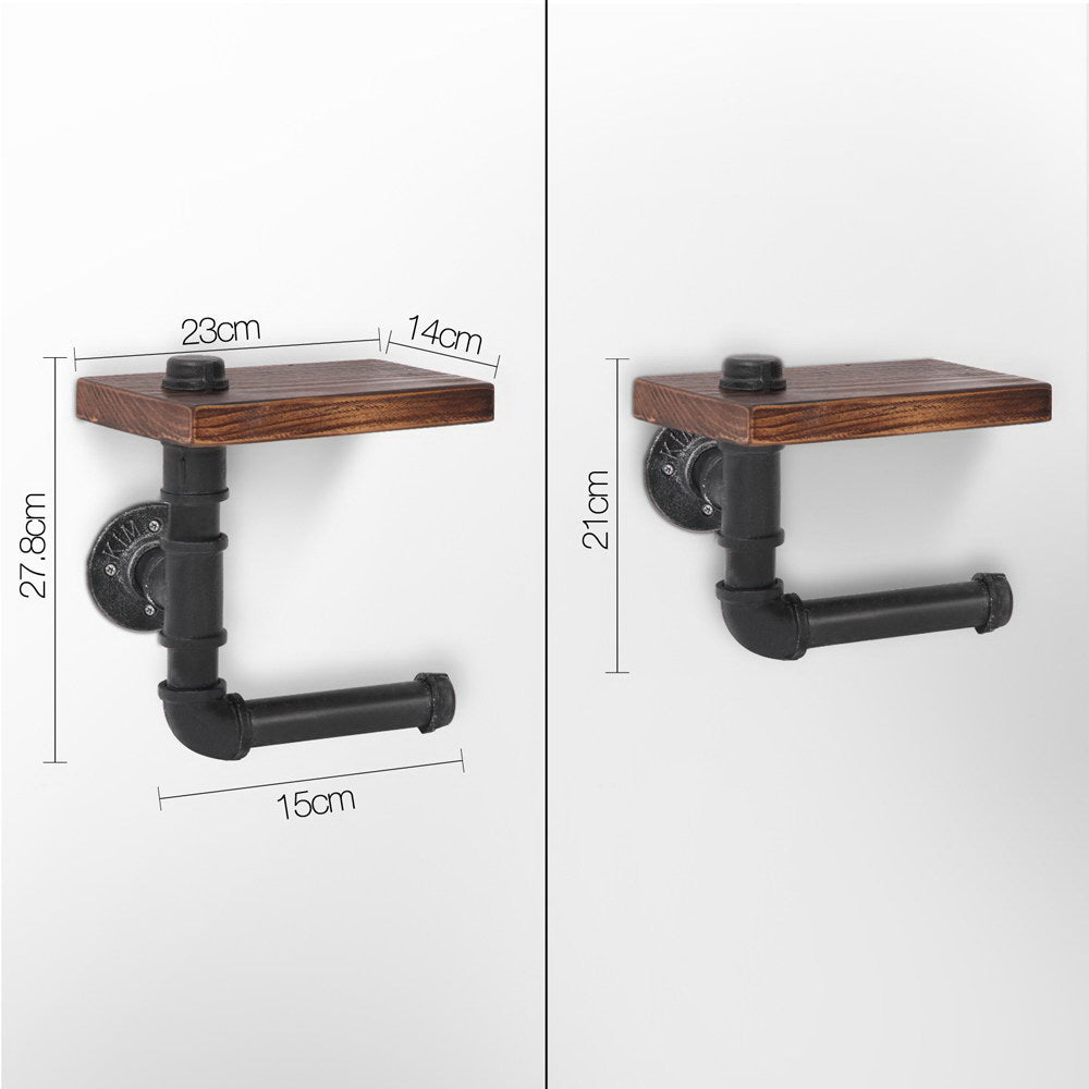 Artiss 1X Wall Shelves Paper Holder Industrial Pipe Shelf DIY Vintage Brackets