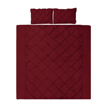 Giselle Luxury Classic Bed Duvet Doona Quilt Cover Set Hotel Queen Burgundy Red