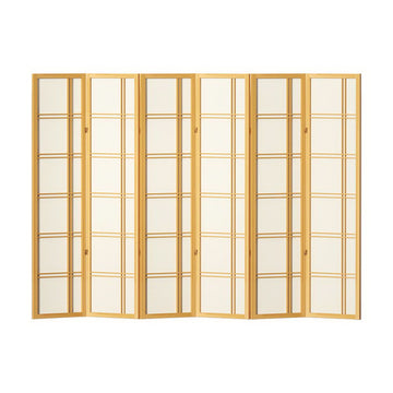 Artiss Room Divider Screen Privacy Wood Dividers Stand 6 Panel Nova Natural