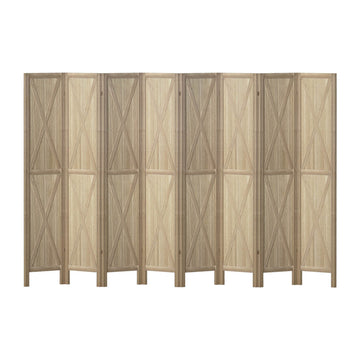 Artiss Silon Room Divider Screen Privacy Wood Dividers Stand 8 Panel Brown