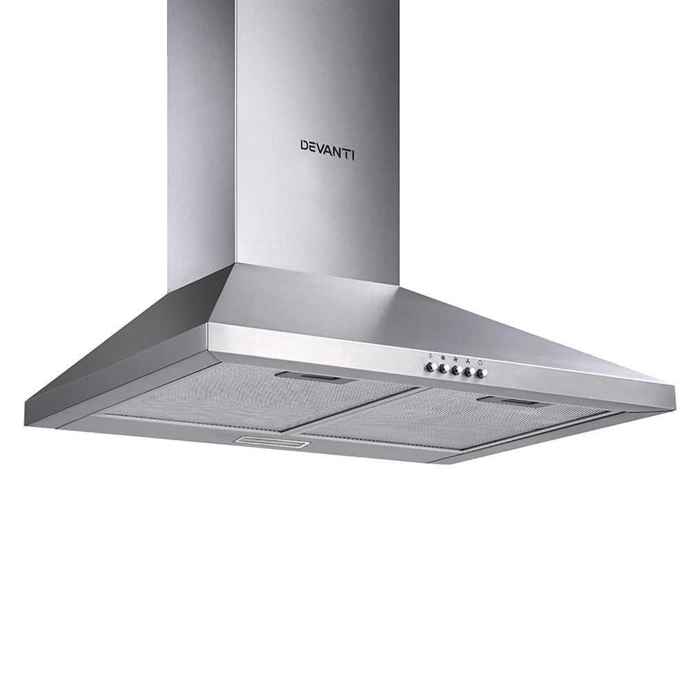 Devanti Range Hood 60cm 600mm Kitchen Canopy Stainless Steel Rangehood