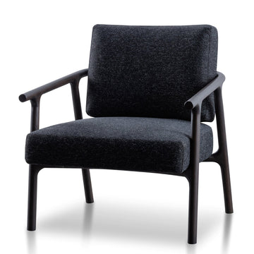 Gianna Fabric Armchair - Pitch Charcoal with Black Legs