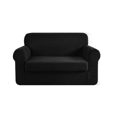 Artiss 2-piece Sofa Cover Elastic Stretch Couch Covers Protector 2 Steater Black