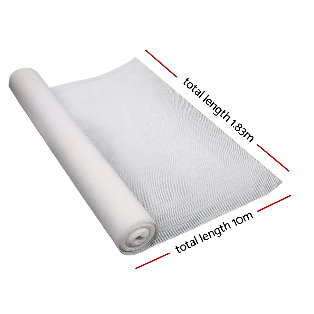 Instahut 1.83x10m 50% UV Shade Cloth Shadecloth Sail Garden Mesh Roll Outdoor White