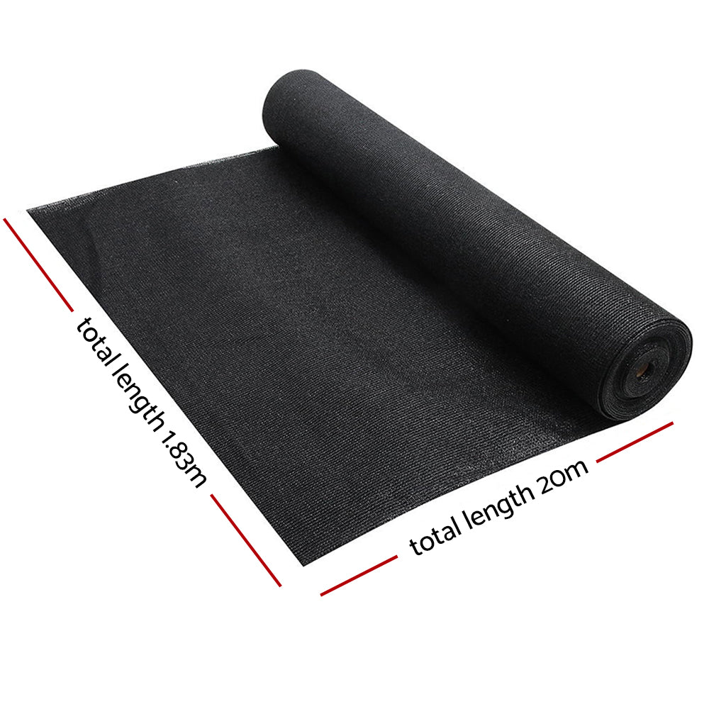 Instahut 1.83 x 20m Shade Sail Cloth - Black