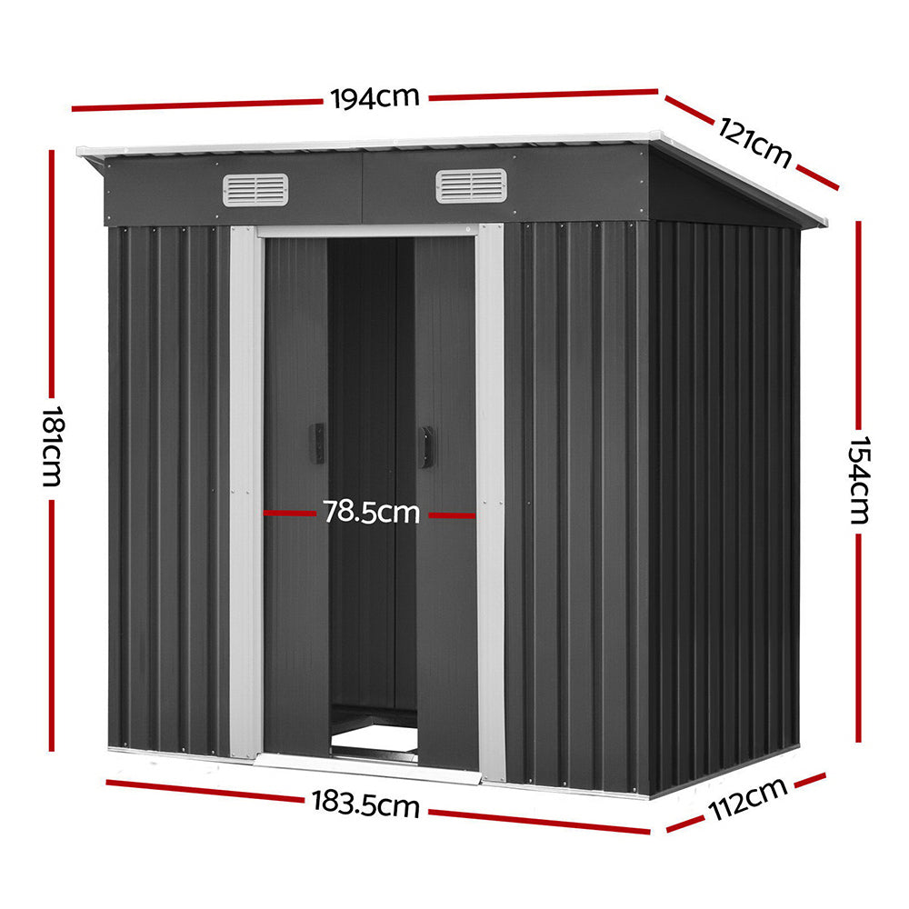 Giantz Garden Shed Outdoor Storage Sheds Tool Workshop 1.94x1.21M with Base