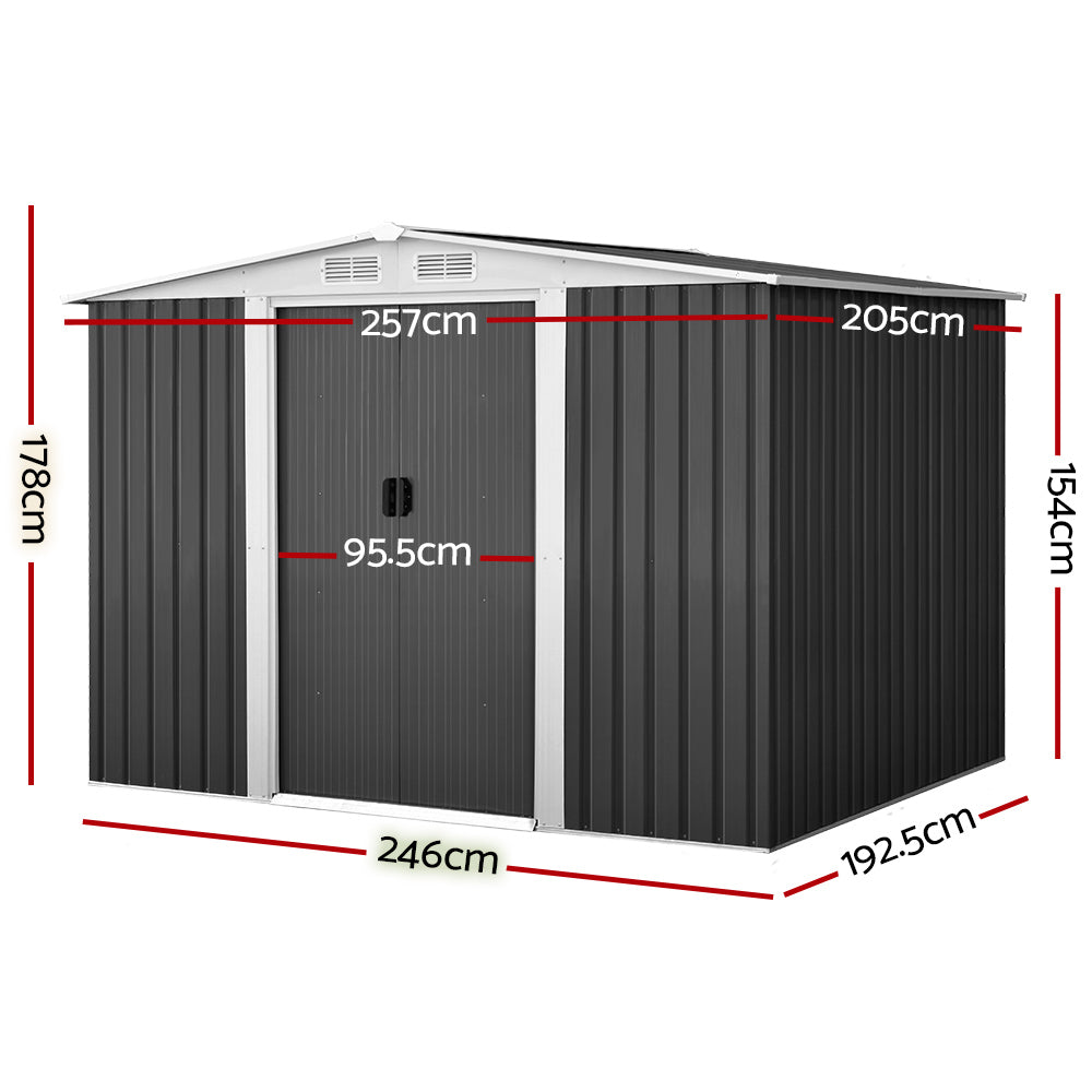 Giantz Garden Shed Outdoor Storage Sheds Tool Workshop 2.58X2.07M