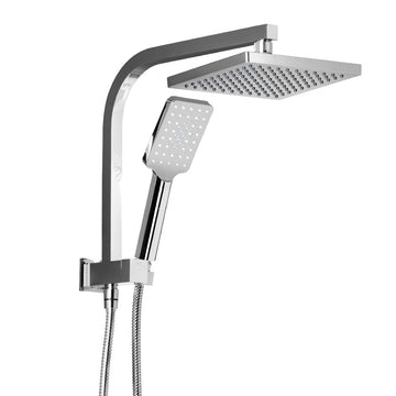 Cefito WELS 8'' Rain Shower Head Set Square Handheld High Pressure Wall Chrome