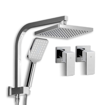 Cefito WELS 8'' Rain Shower Head Taps Square Handheld High Pressure Wall Chrome