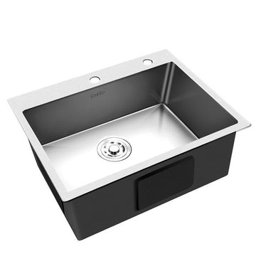 Cefito Stainless Steel Kitchen Sink 600X450MM Under/Topmount Sinks Laundry Bowl Silver