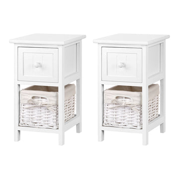 2 PCS Artiss Bedside Table - White