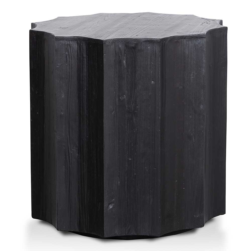 Audrey 61cm(D) Recycled Side Table - Full Black