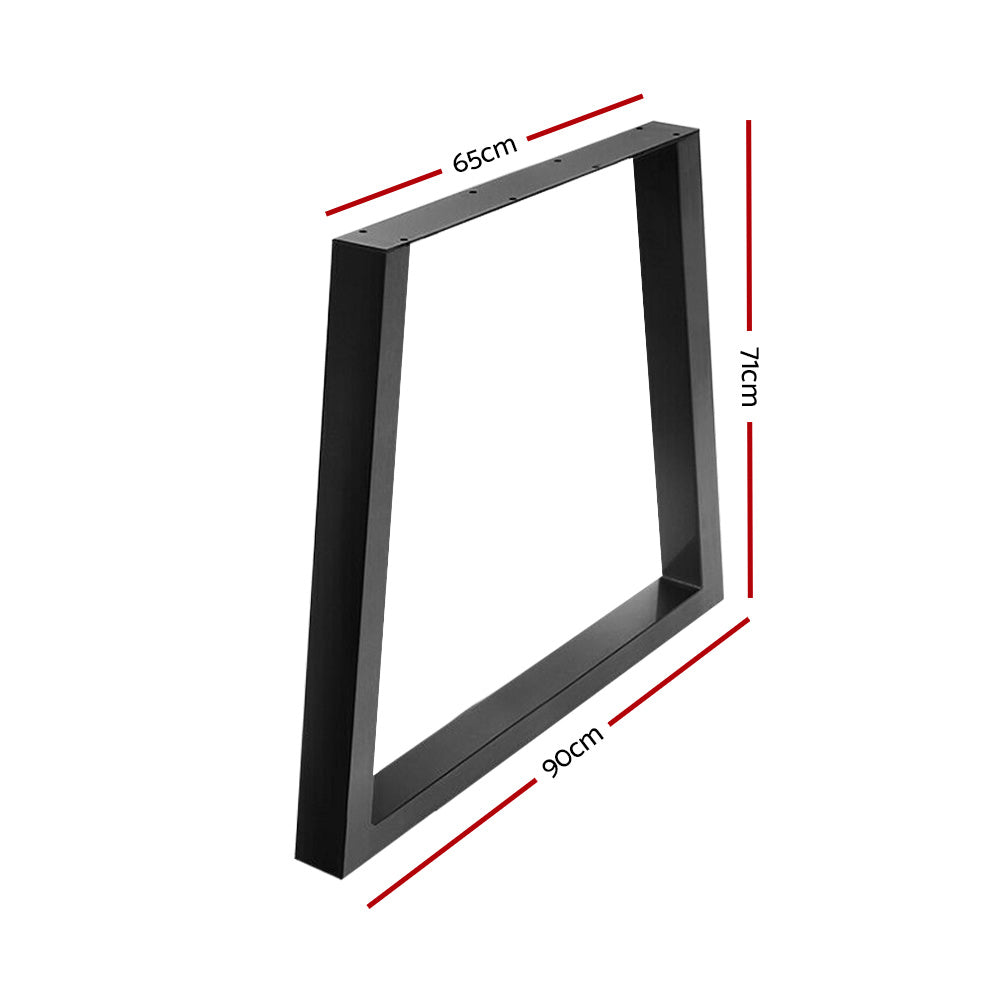 Artiss 2x Coffee Dining Table Legs 71x65/90CM Industrial Vintage Bench Metal Trapezoid