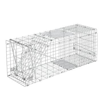 Humane Animal Trap Cage 94 x 34 x 36cm  - Silver
