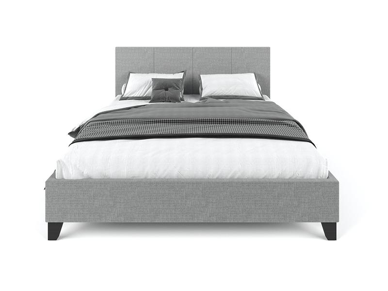 Pale Fabric Bed Frame - Grey King