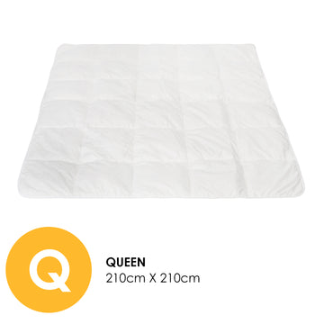 Royal Comfort 260GSM Deluxe Eco-Silk Touch Quilt 100% Cotton Cover White Queen