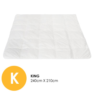 Royal Comfort 260GSM Deluxe Eco-Silk Touch Quilt 100% Cotton Cover White King