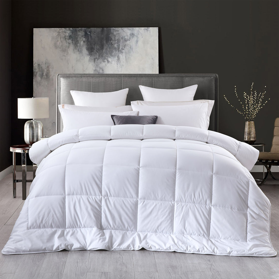 Royal Comfort 260GSM Deluxe Eco-Silk Touch Quilt 100% Cotton Cover White Super King