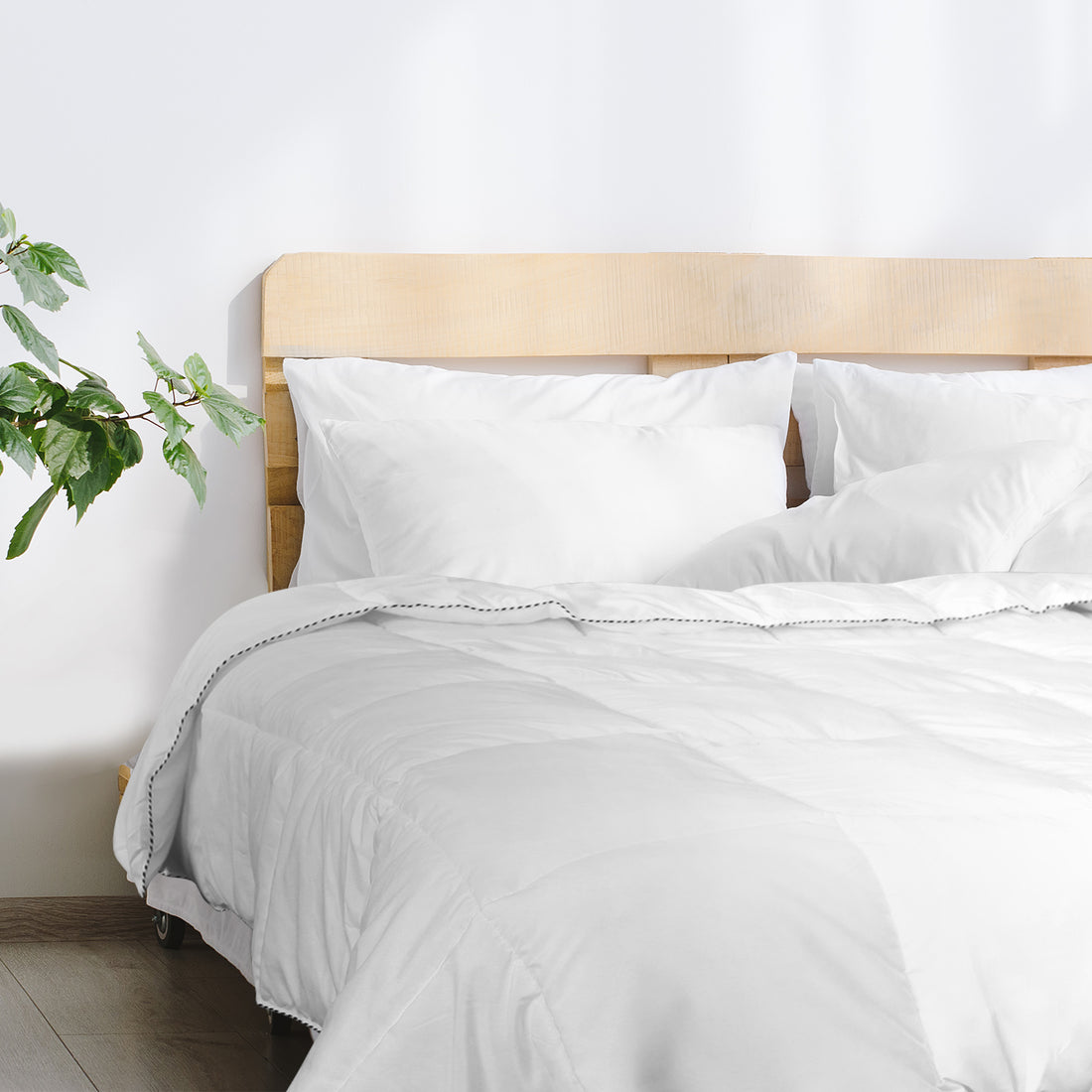 Royal Comfort Bamboo Blend Quilt 250GSM Luxury Doona Duvet 100% Cotton Cover White King