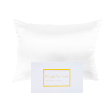 Royal Comfort Mulberry Soft Silk Hypoallergenic Pillowcase Twin Pack 51 x 76cm White 76 cm