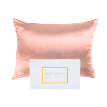 Royal Comfort Mulberry Soft Silk Hypoallergenic Pillowcase Twin Pack 51 x 76cm Blush 76 cm