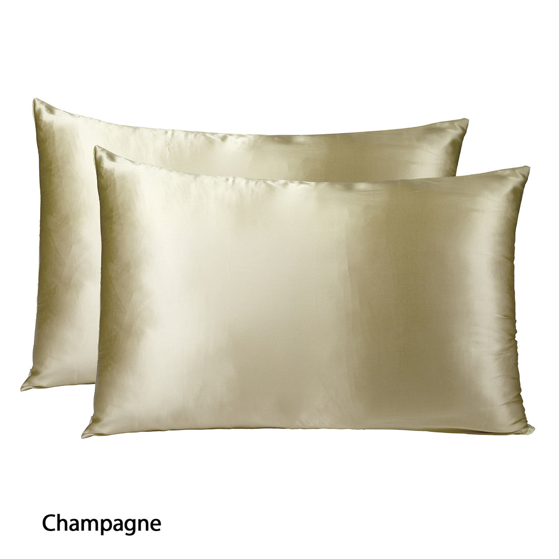 Royal Comfort Mulberry Soft Silk Hypoallergenic Pillowcase Twin Pack 51 x 76cm Champagne 76 cm