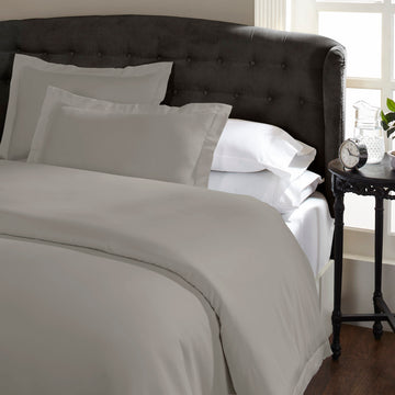 Ddecor Home 1000 Thread Count Quilt Cover Set Cotton Blend Classic Hotel Style - King - Silver