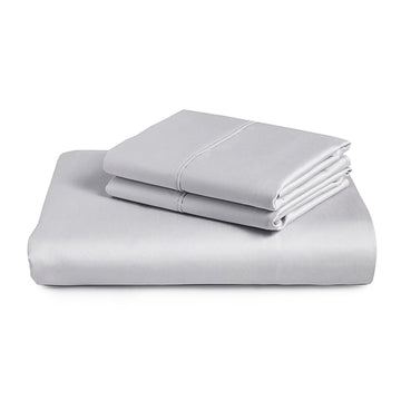 Royal Comfort 1000 Thread Count Cotton Rich 3 Piece Fitted Sheet Pillowcase Set - King - Silver