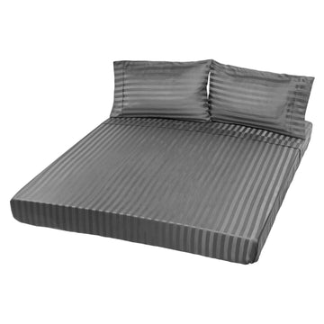 Royal Comfort 1200TC Sheet Set Damask Cotton Blend Ultra Soft Sateen Bedding Charcoal Grey Queen