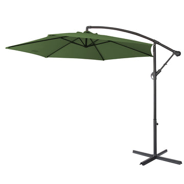 Milano 3M Outdoor Umbrella Cantilever With Protective Cover Patio Garden Shade Green 3 x 2.5m