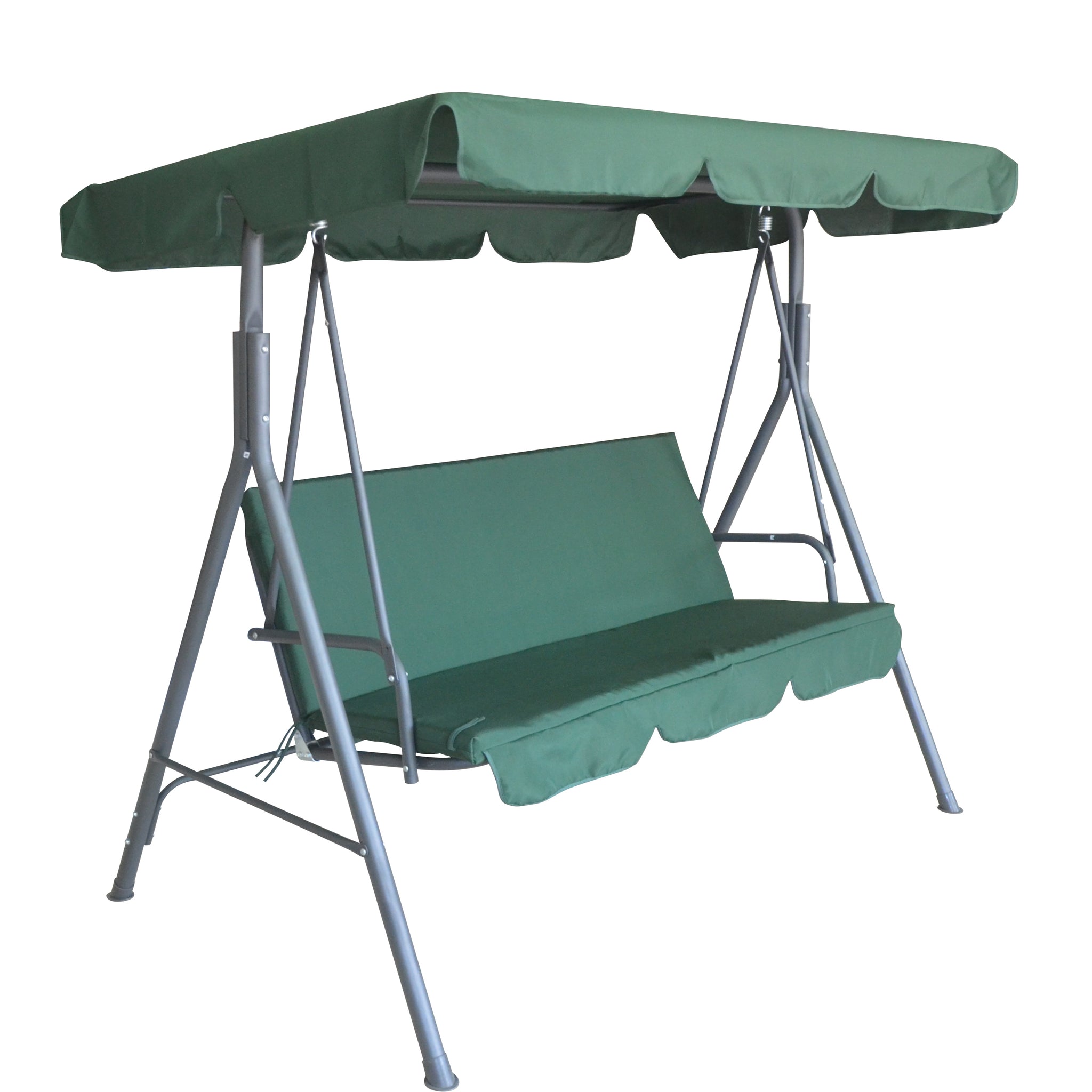 Milano Outdoor Swing Bench Seat Chair Canopy Furniture 3 Seater Garden Hammock Dark Green