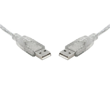 8WARE USB 2.0 Cable 2m A to A Male to Male Transparent