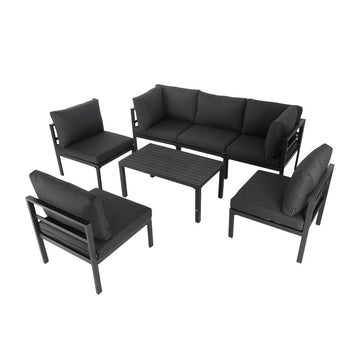 Outdoor 7 Piece Charcoal Grey Couches