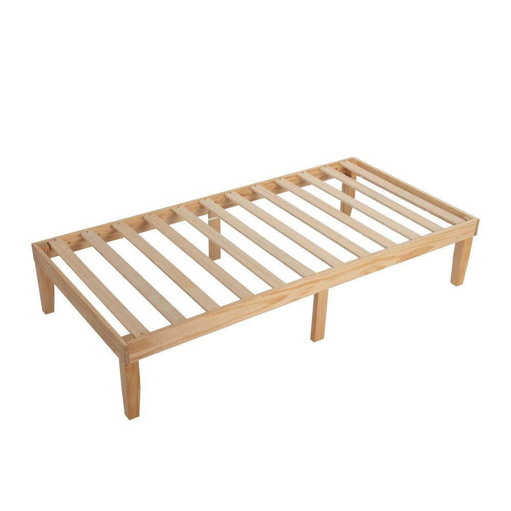 Natural Wooden Bed Base Single
