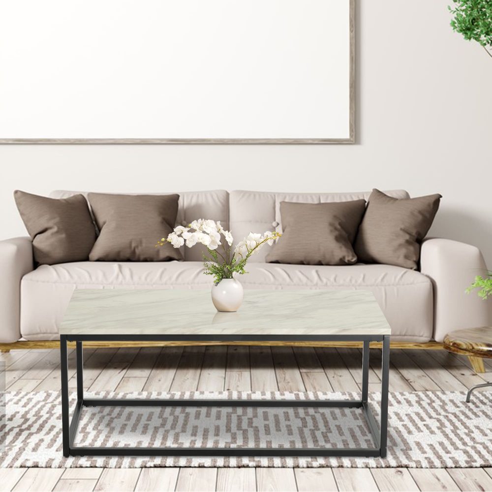 Rectangular MDF Marbling Coffee Table