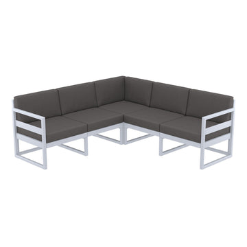Mykonos Lounge Corner - Silver Grey with Dark Grey Cushions