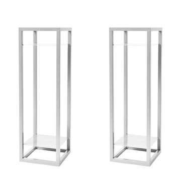 La Bella 2 Set 82cm White Plant Stand Planter Shelf Rack 2 Tier Steel