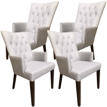 Florence  Set of 4 Carver Fabric Dining Chair French Provincial Solid Timber